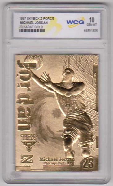 Graded Gem Mint 10 - Michael Jordan 1997 Skybox Z-Force 23 Kt Gold Card