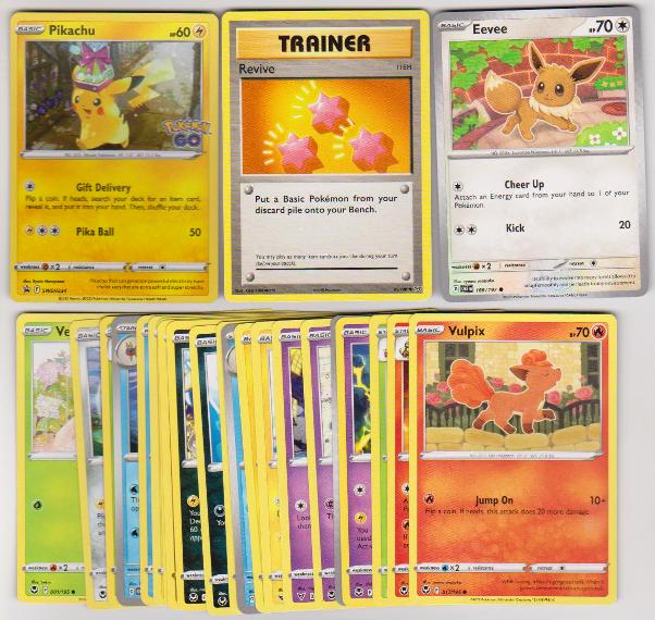 25 Different Pokemon Trading Cards w/ Pikachu COSMOS HOLO + More