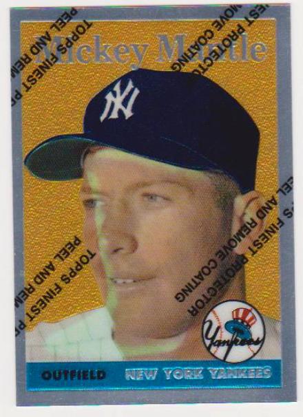 Mickey Mantle 1958 Topps Finest #150 Commemorative Card - 1996 Topps #8 of 19 Insert Card