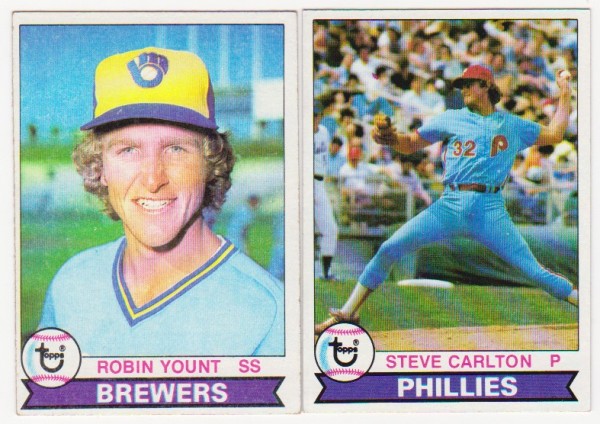 1979 Topps Robin Yount #95 + Steve Carlton #25 Card Pair - HOF'ers