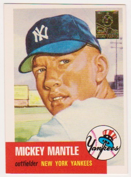 Mickey Mantle 1953 Topps #82 Commemorative Card - 1996 Topps #3 of 19 Insert Card