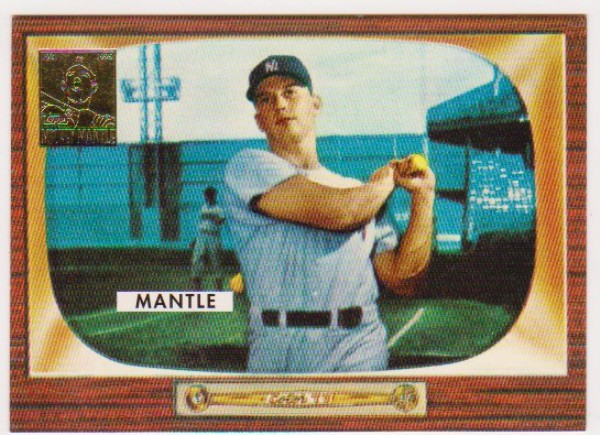 Mickey Mantle 1955 Bowman #202 Commemorative Card - 1996 Topps #5 of 19 Insert Card