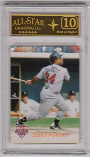 Graded 10 - Kirby Puckett 1992 Barry Colla All-Star Game #9 Card