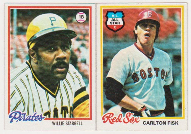 1978 Topps Willie Stargell #510 + Carlton Fisk #270 Card Pair - HOF'ers