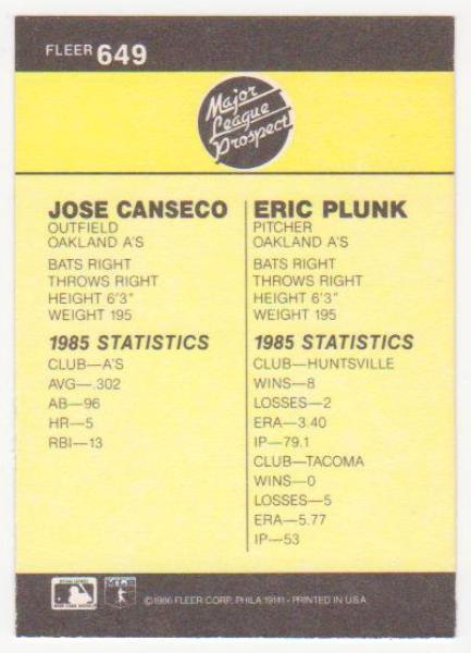thumbnail image 2 of 1986 Sportflics Baseball Pack - Jose Canseco RC, Nolan Ryan, Pete Rose (Mint) 2 of 6
