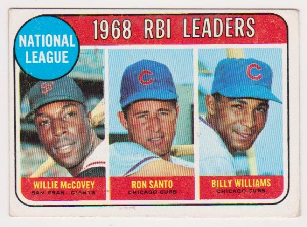 1969 Topps Willie McCovey/Ron Santo/Billy Williams #4 Card
