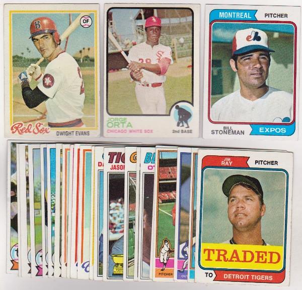 25 Different 1970's Topps Baseball Cards (1973-1979) w/ Dwight Evans + More