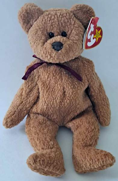 1993 Ty Beanie Baby CURLY THE BEAR - With Original Tags Attached