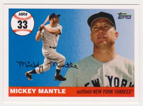 Mickey Mantle '55 Topps Style HR #33 2006 Topps #MHR33 Insert Card