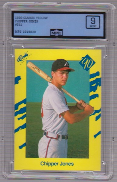 Graded MPE Mint 9  - Chipper Jones 1990 Classic #T92 Rookie Card