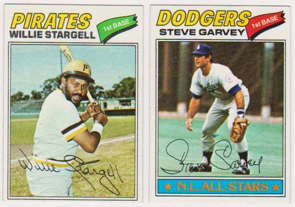 1977 Topps Willie Stargell #460 + Steve Garvey #400 Card Pair