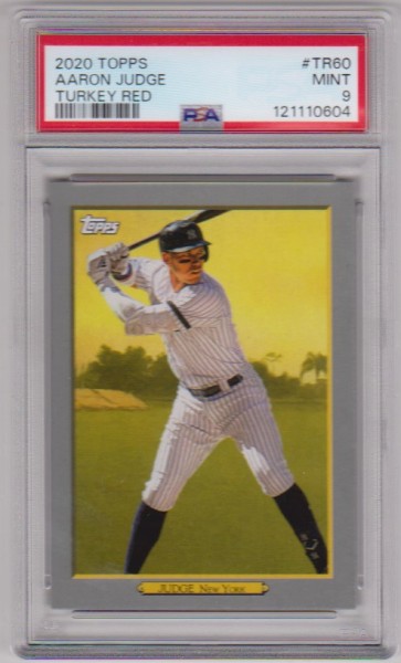 Graded PSA Mint 9 - Aaron Judge 2020 Topps Turkey Red #TR-60 Insert Card