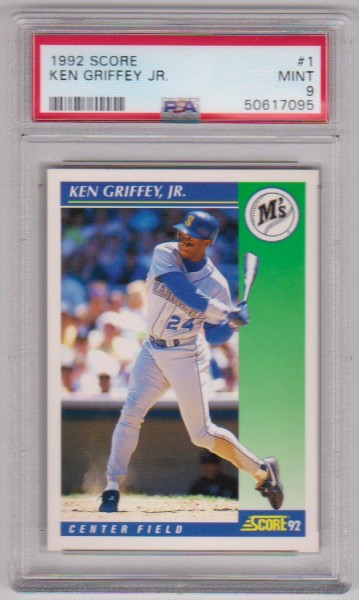 Graded PSA Mint 9 - Ken Griffey, Jr. 1992 Score #1 Card