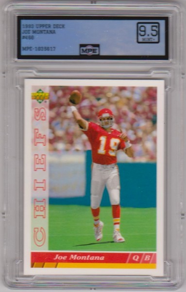 Graded MPE Mint+ 9.5 - Joe Montana 1993 Upper Deck #460 Card
