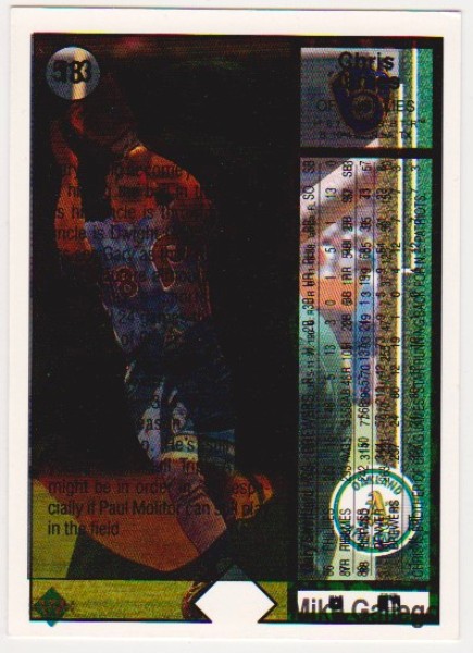 Error - Gary Sheffield 1989 Upper Deck Rookie w/ James/Gallego Triple Print Back - Rare Misprint