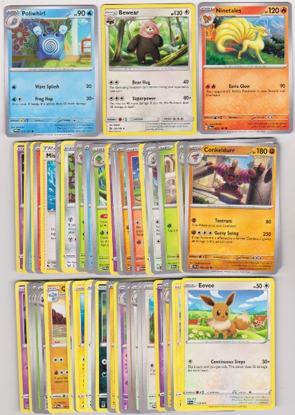 50 Different Pokemon Trading Cards w/ Poliwhirl + More