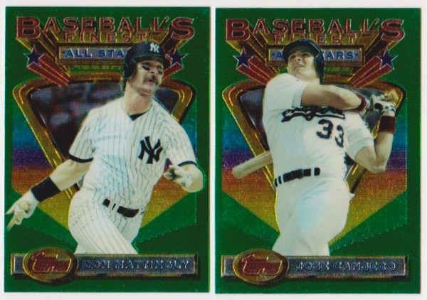 1993 Topps Finest Don Mattingly #98 + Jose Canseco #99 Card Pair