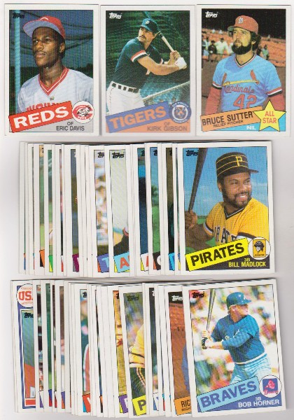 50 Different 1985 Topps Baseball Cards - Eric Davis Rookie + More
