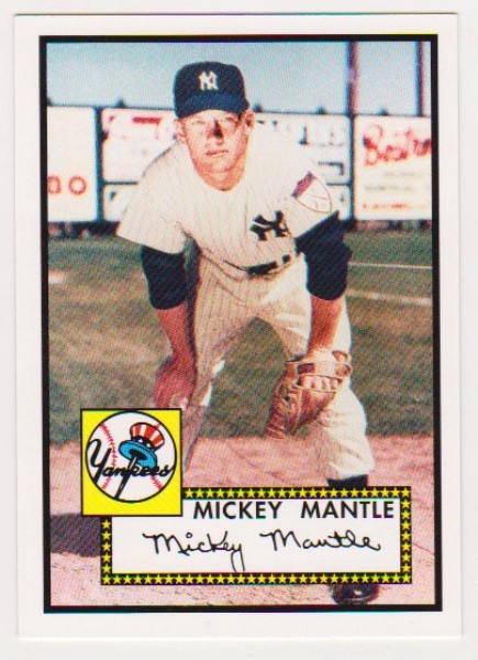 Mickey Mantle 1952 Topps #311 Rookie Commemorative Card - 2006 Topps #25 Rookie Of The Week Card