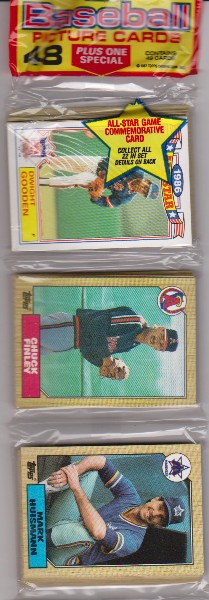 1987 Topps Baseball 49 Card Rack Pack w/ Dwight Gooden On Front