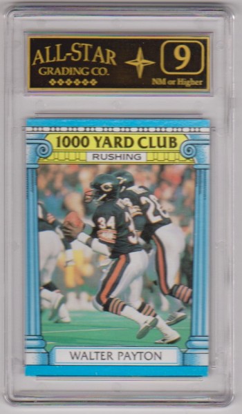 Graded 9 - Walter Payton 1987 Topps 1000 Yard Club #7 Card