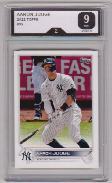 Graded Sigma Mint 9  - Aaron Judge 2022 Topps #99 Card