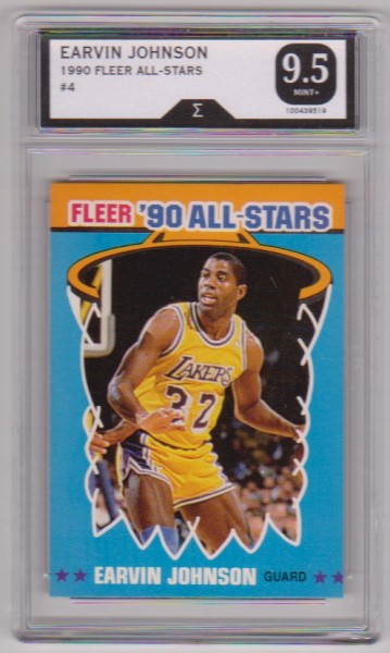 Graded Sigma Mint+ 9.5 - Earvin Magic Johnson 1990 Fleer All-Stars #4 Card