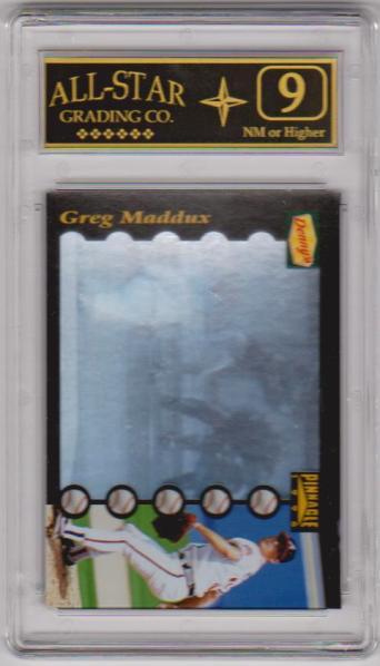 Graded 9 - Greg Maddux 1996 Pinnacle Denny's Hologram #1 Card