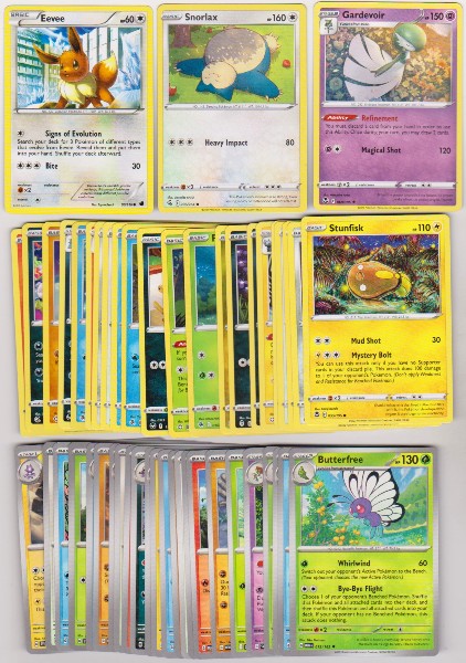 50 Different Pokemon Trading Cards w/ Eevee + More