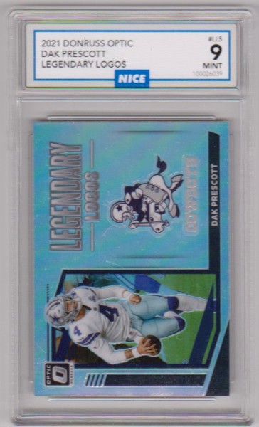 Graded Nice Mint 9 -  Dak Prescott 2021 Donruss Optic Legendary Logos #LL-5 Insert Card