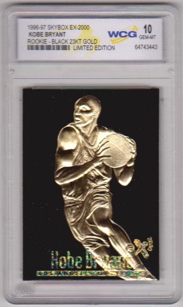 Rookie Graded Gem Mint 10 - Kobe Bryant 1996-97 Skybox EX-2000 Black 23 Kt Gold Card
