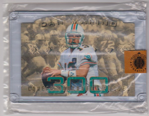 1994 Upper Deck Authenticated Dan Marino 300 Touchdown Passes 3.5x5 C-Card