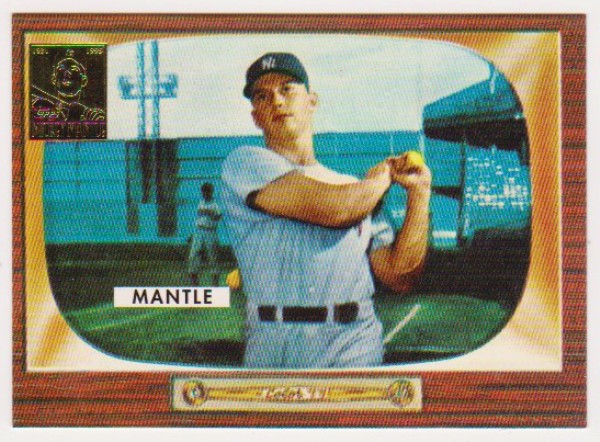 Mickey Mantle 1955 Bowman #202 Commemorative Card - 1996 Topps #5 of 19 Insert Card
