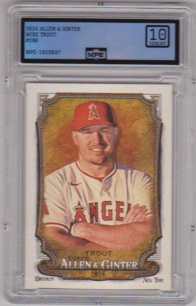 Graded MPE Gem Mint 10 - Mike Trout 2024 Topps Allen & Ginter #280 Card