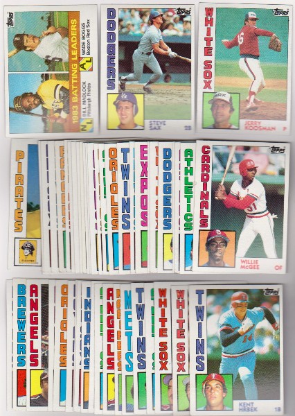 50 Different 1984 Topps Baseball Cards w/ Bill Madlock/Wade Boggs + More