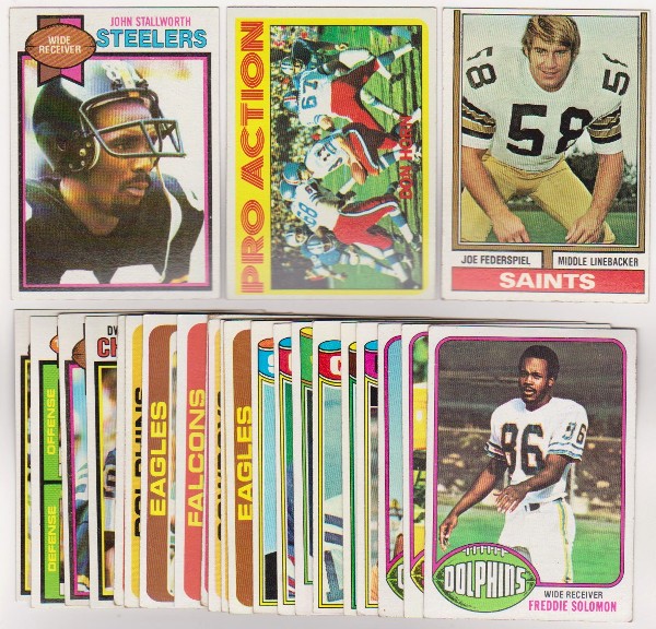 24 Different 1970's Topps Football Cards (1972-1979) w/ John Stallworth+ More