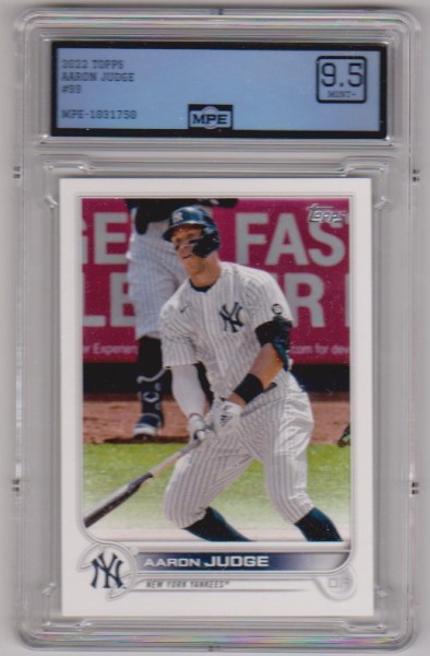 Graded MPE Mint+ 9.5 - Aaron Judge 2022 Topps #99 Card