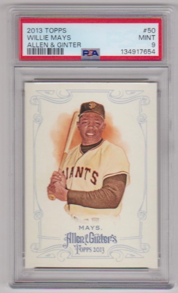 Graded PSA Mint 9 - Willie Mays 2013 Topps Allen & Ginter #50 Card
