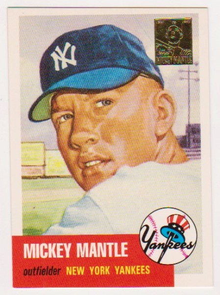 Mickey Mantle 1953 Topps #82 Commemorative Card - 1996 Topps #3 of 19 Insert Card
