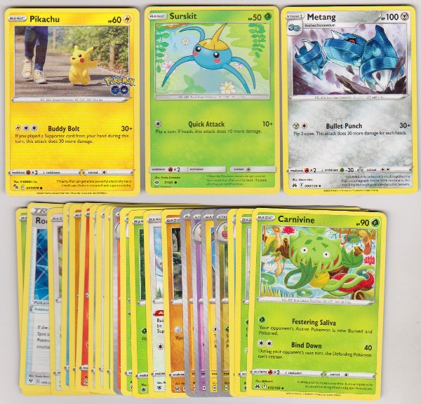 25 Different Pokemon Trading Cards w/ Pikachu + More
