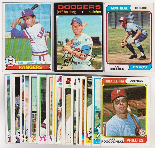 25 Different 1970's Topps Baseball Cards W/ Bert Campaneris + More (1971-1979)
