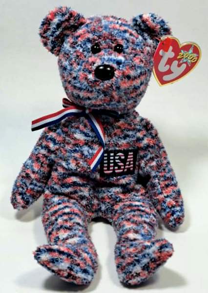 2000 Ty Beanie Baby USA The Bear - New With Tags