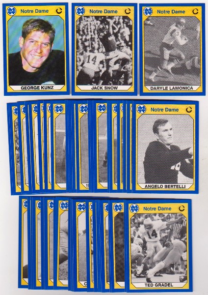 50 Different 1990 Notre Dame Collegiate Collection Cards w/ George Kunz + More