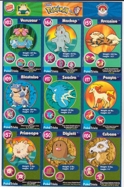 1999 Pokemon Master Trainer Collector Set 9 Card Uncut Sheet #3 w/ Blastoise + More