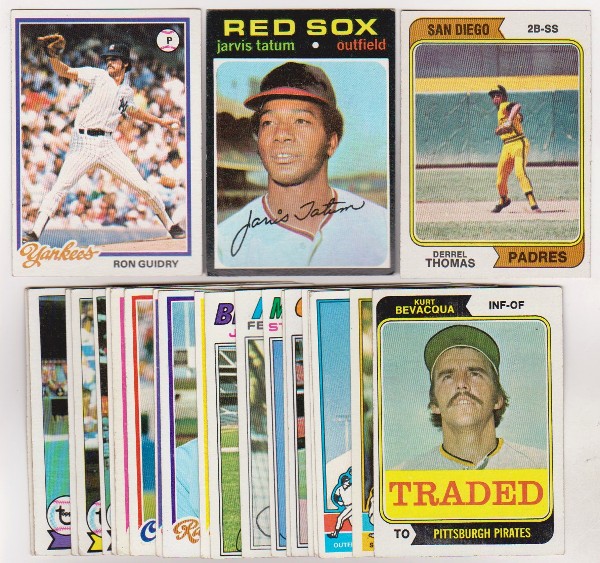 25 Different 1970's Topps Baseball Cards (1971-1979) w/ Ron Guidry + More