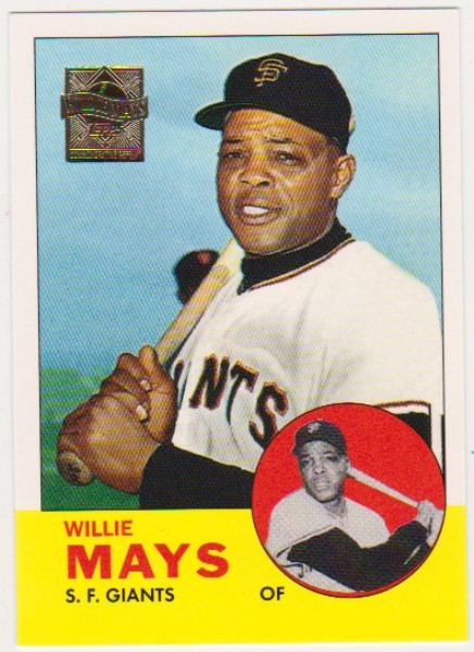 Willie Mays 1963 Topps #300 Commemorative Card - 1997 Topps #17 Insert Card