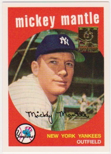 Mickey Mantle 1959 Topps #10 Commemorative Card - 1996 Topps #9 of 19 Insert Card