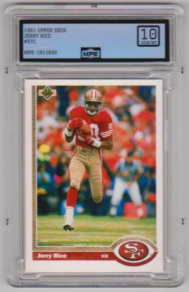 Graded MPE Gem Mint 10 - Jerry Rice 1991 Upper Deck #57 Card