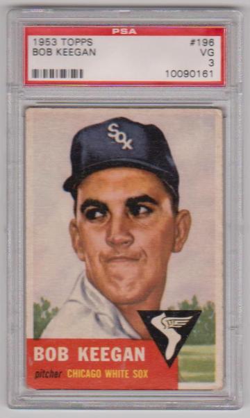 Graded PSA VG 3 - Bob Keegan 1953 Topps #196 Card