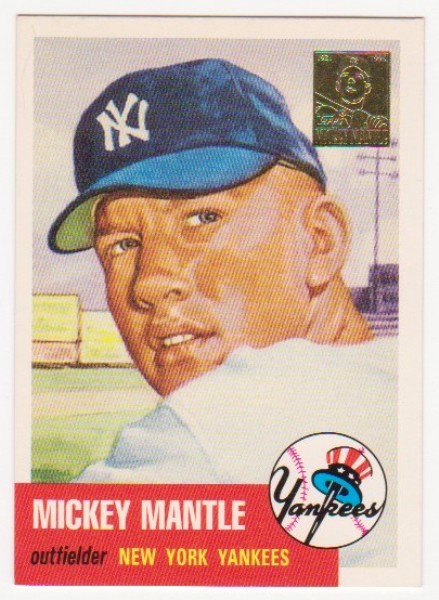 Mickey Mantle 1953 Topps #82 Commemorative Card - 1996 Topps #3 of 19 Insert Card